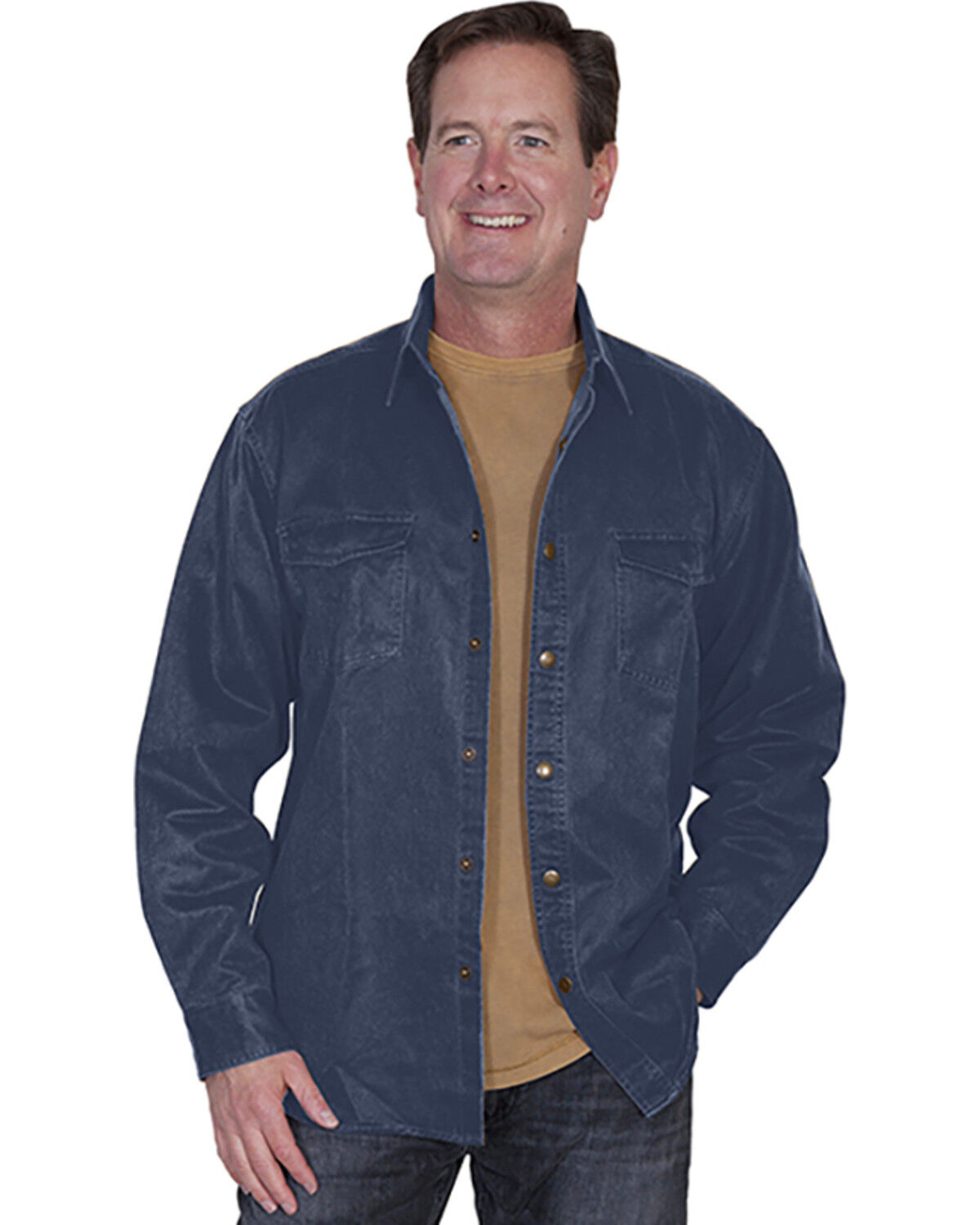 Scully Men's Moleskin Long Sleeve Snap Overshirt