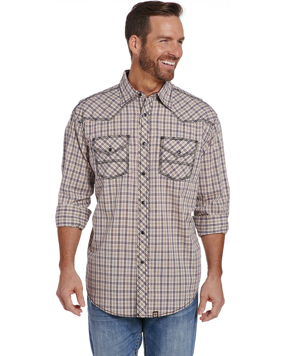 Cowboy Up Men's Enzyme Wash Plaid Print Long Sleeve Snap Western Shirt 1 99751-cowboy-up-men-s-enzyme-wash-plaid-print-long-sleeve-snap-western-shirt-1.jpg