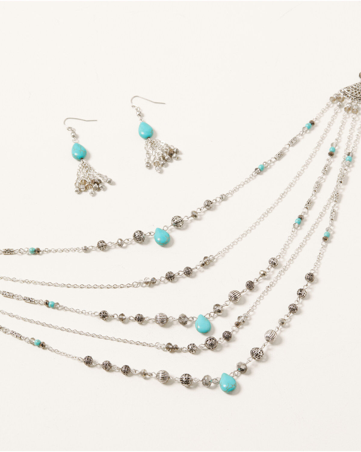 Shyanne Women's Shimmer Concho Multi Strand Waterfall Set